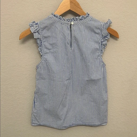 J. Crew Navy and White Ruffle Tank Top - Picture 7 of 7